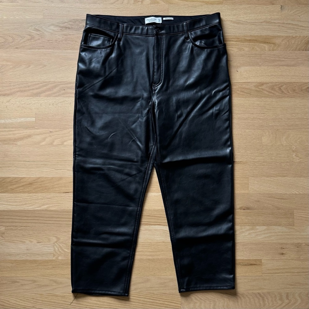Abercrombie Vegan Leather Ankle Straight Pant